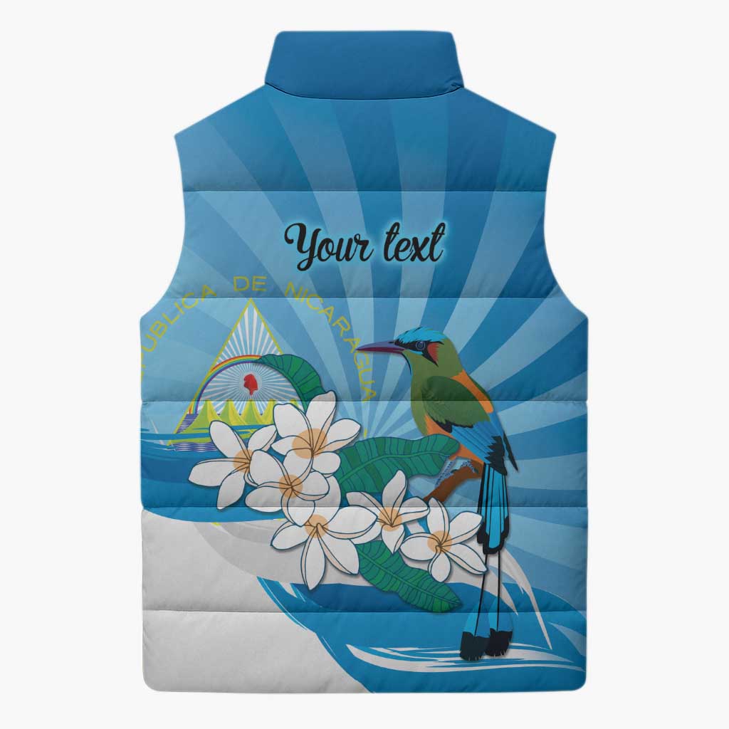 Nicaragua Independence Day Personalized Sleeveless Puffer Jacket Since 1821 Proud Guardabarranco Sacuanjoche - Wonder Print Shop