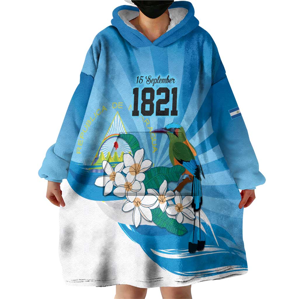 Nicaragua Independence Day Personalized Wearable Blanket Hoodie Since 1821 Proud Guardabarranco Sacuanjoche - Wonder Print Shop