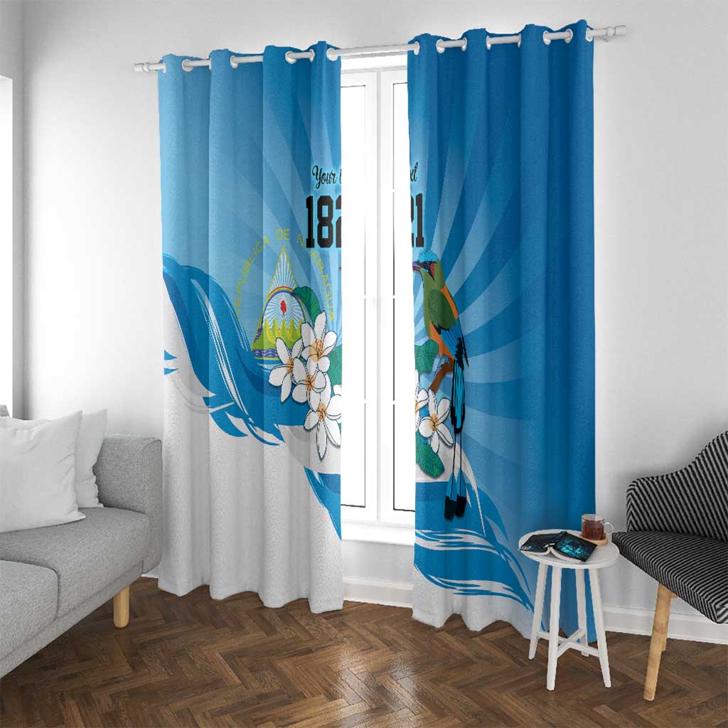 Nicaragua Independence Day Personalized Window Curtain Since 1821 Proud Guardabarranco Sacuanjoche - Wonder Print Shop