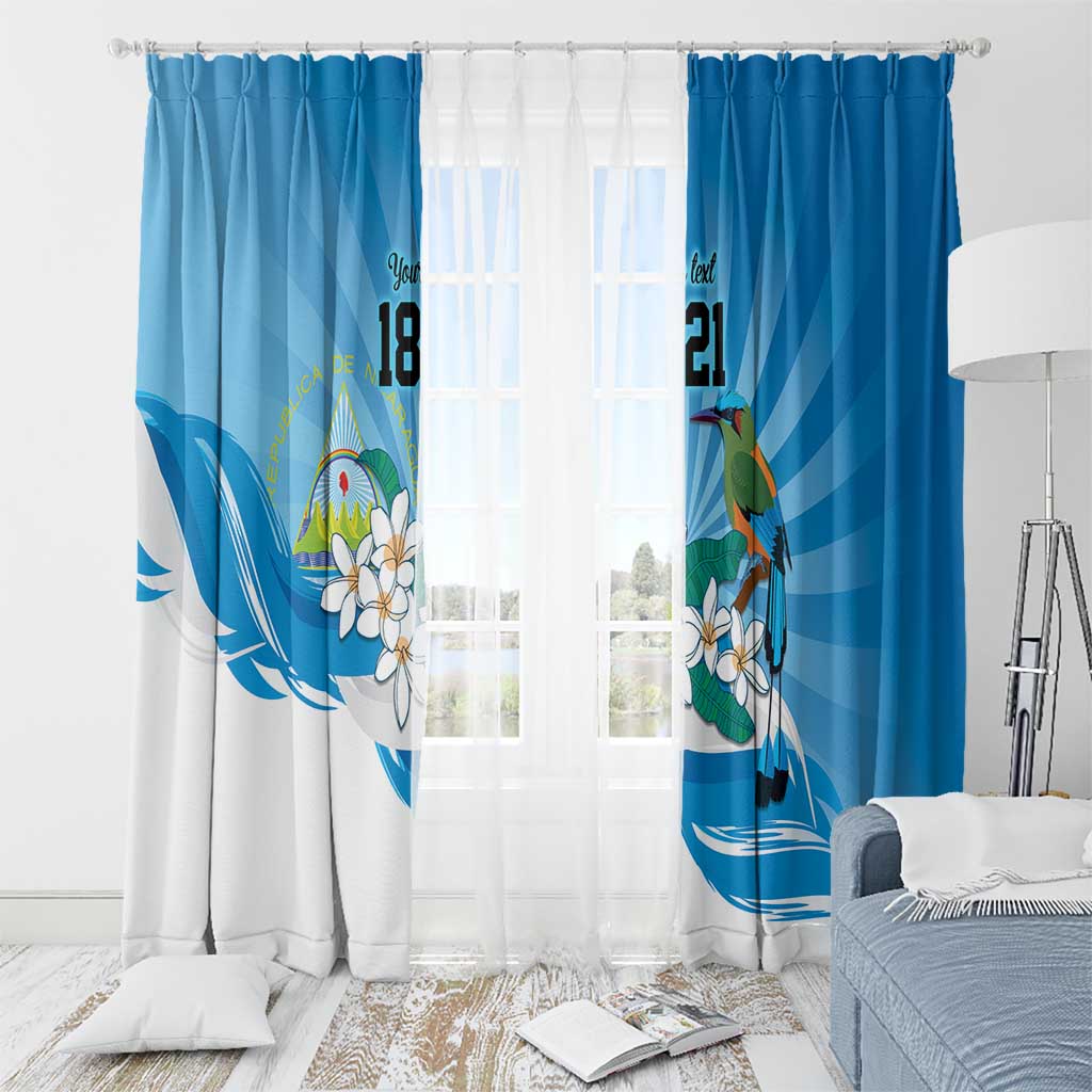 Nicaragua Independence Day Personalized Window Curtain Since 1821 Proud Guardabarranco Sacuanjoche - Wonder Print Shop