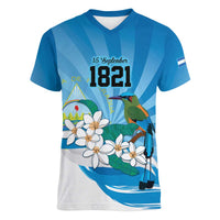 Nicaragua Independence Day Personalized Women V-Neck T-Shirt Since 1821 Proud Guardabarranco Sacuanjoche - Wonder Print Shop