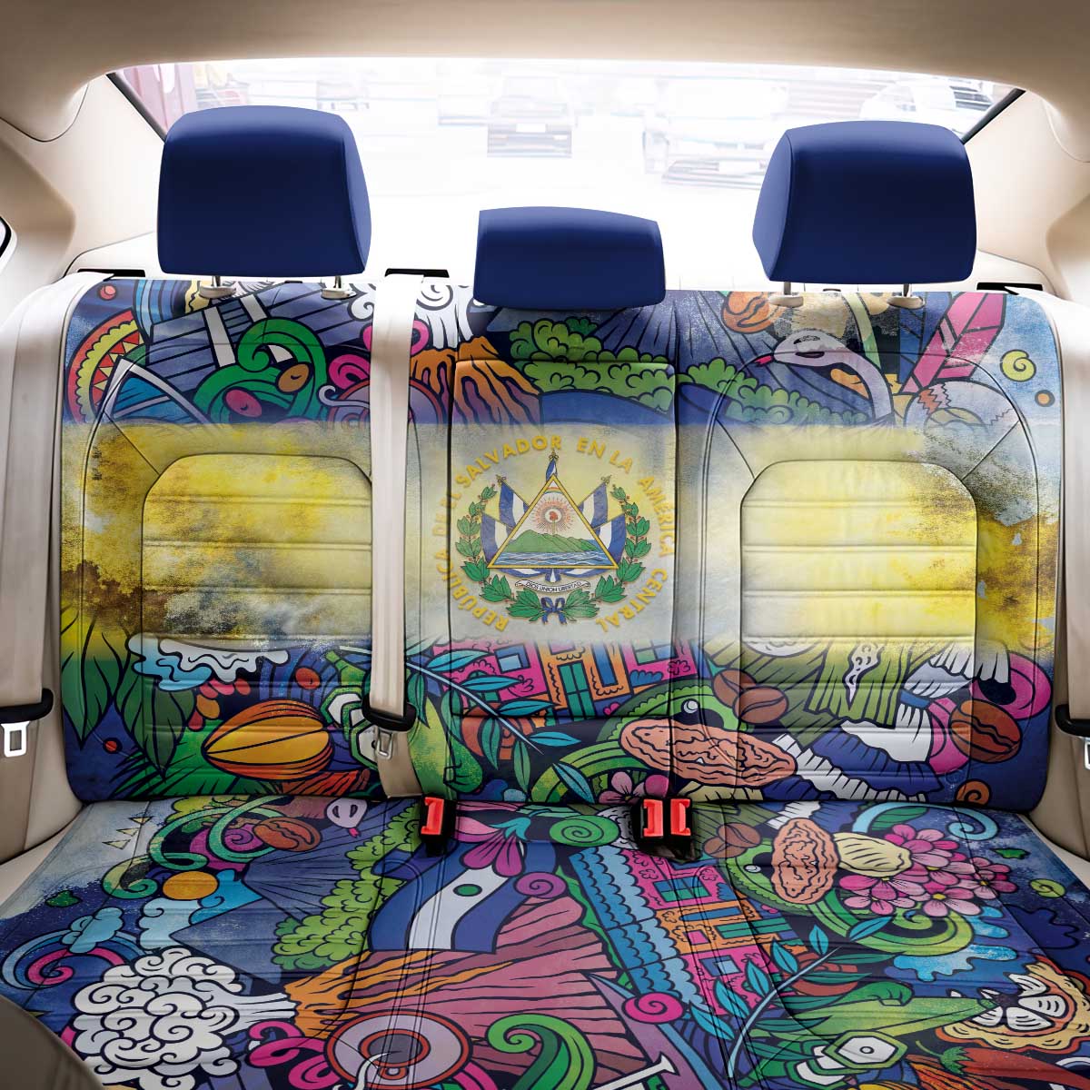 El Salvador Back Car Seat Cover Funny Local Inspired - Wonder Print Shop