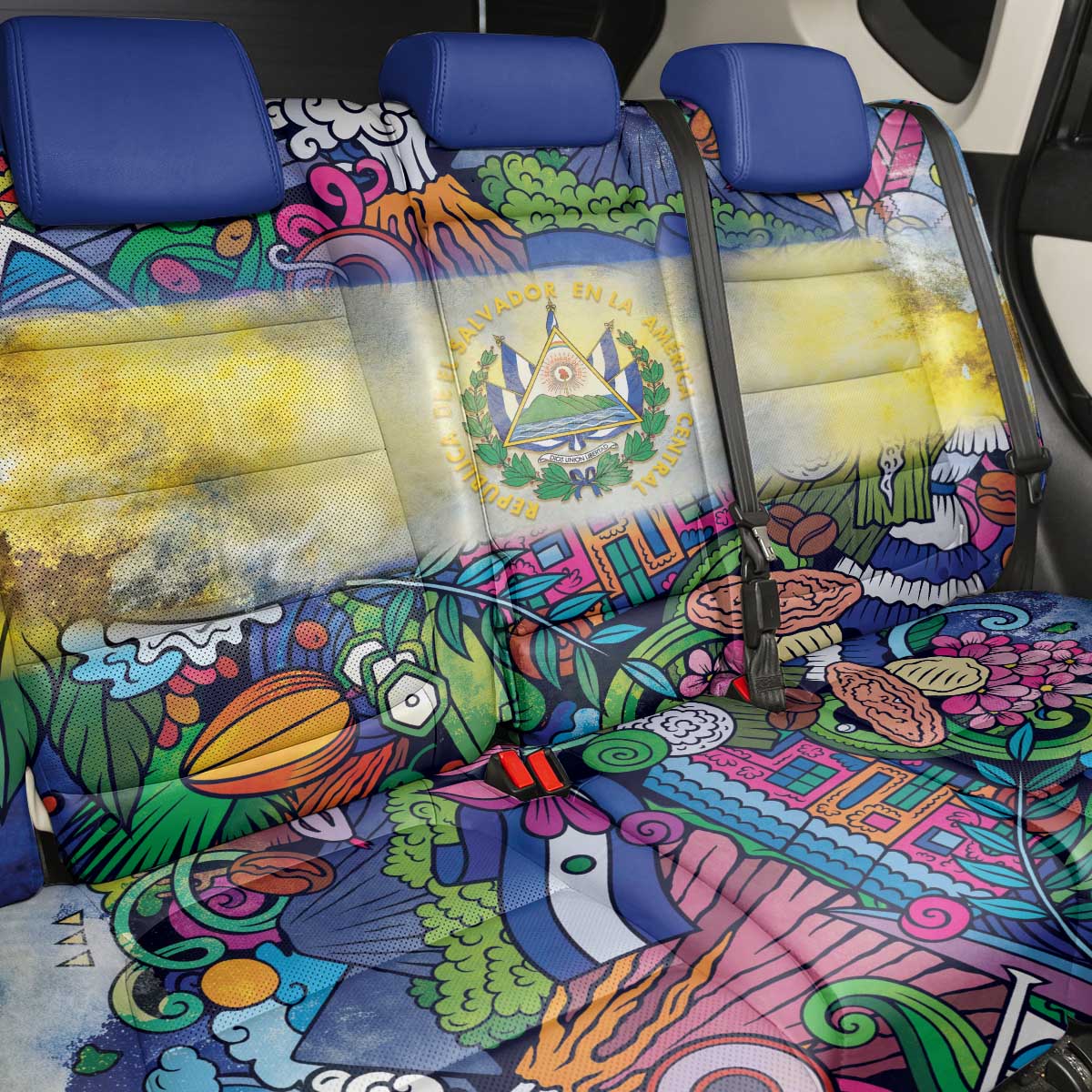 El Salvador Back Car Seat Cover Funny Local Inspired - Wonder Print Shop