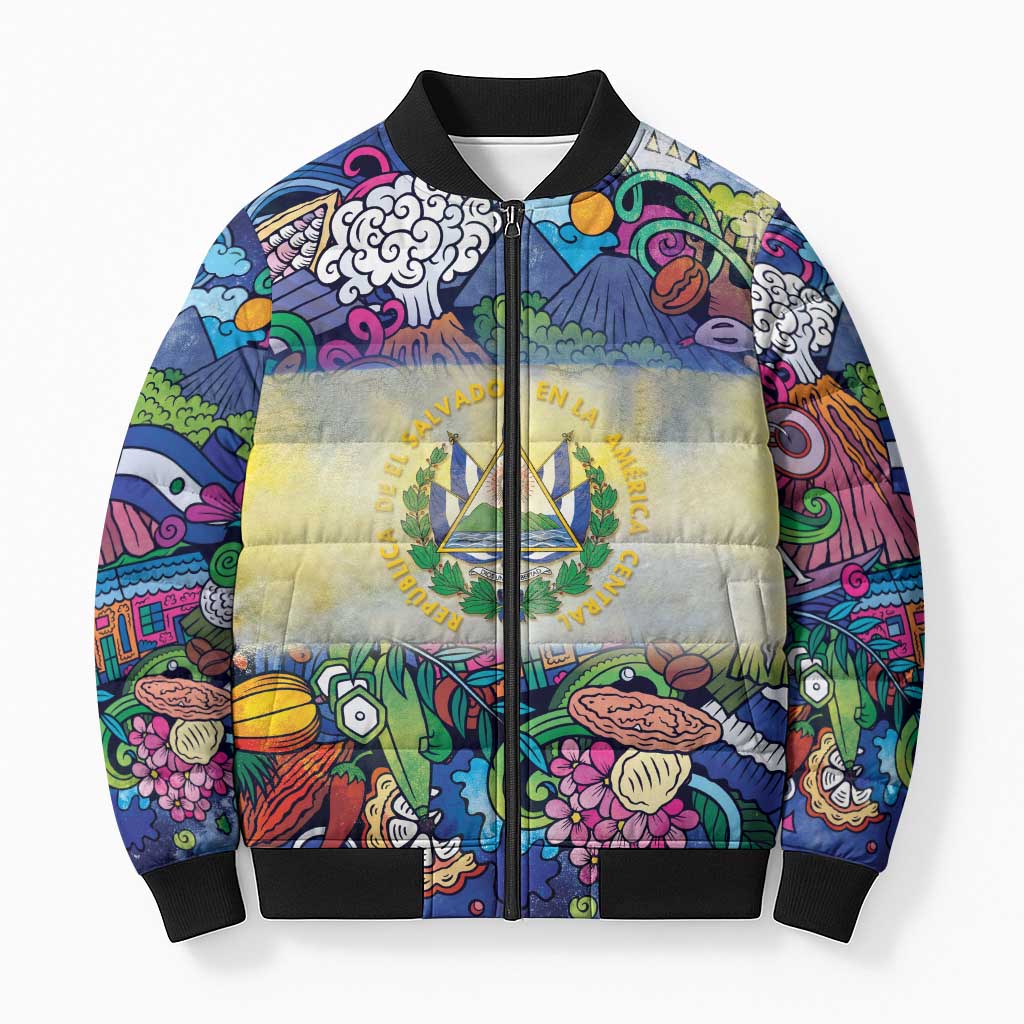 El Salvador Bomber Puffer Jacket Funny Local Inspired - Wonder Print Shop