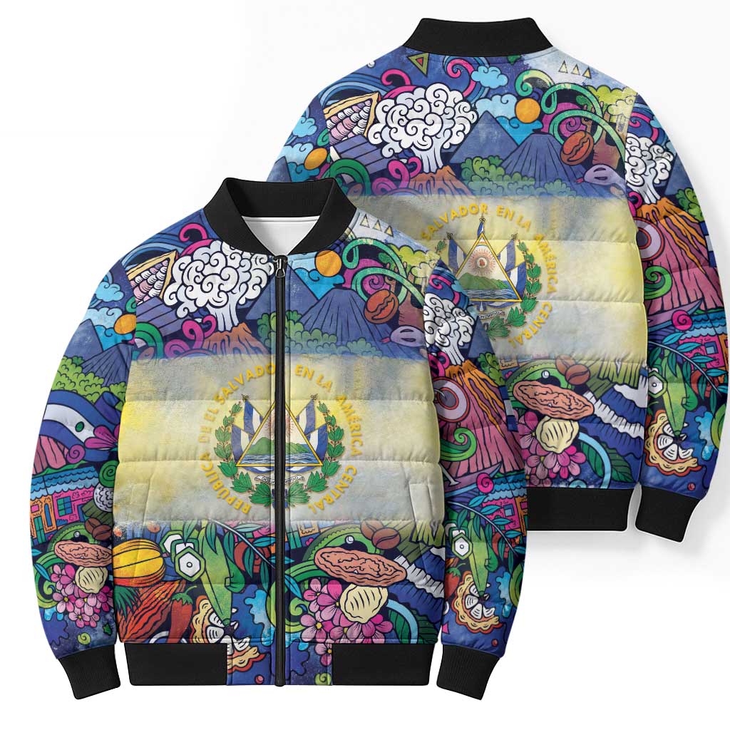 El Salvador Bomber Puffer Jacket Funny Local Inspired - Wonder Print Shop