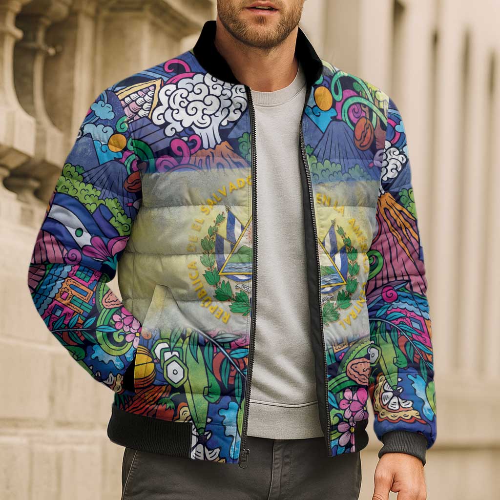 El Salvador Bomber Puffer Jacket Funny Local Inspired - Wonder Print Shop