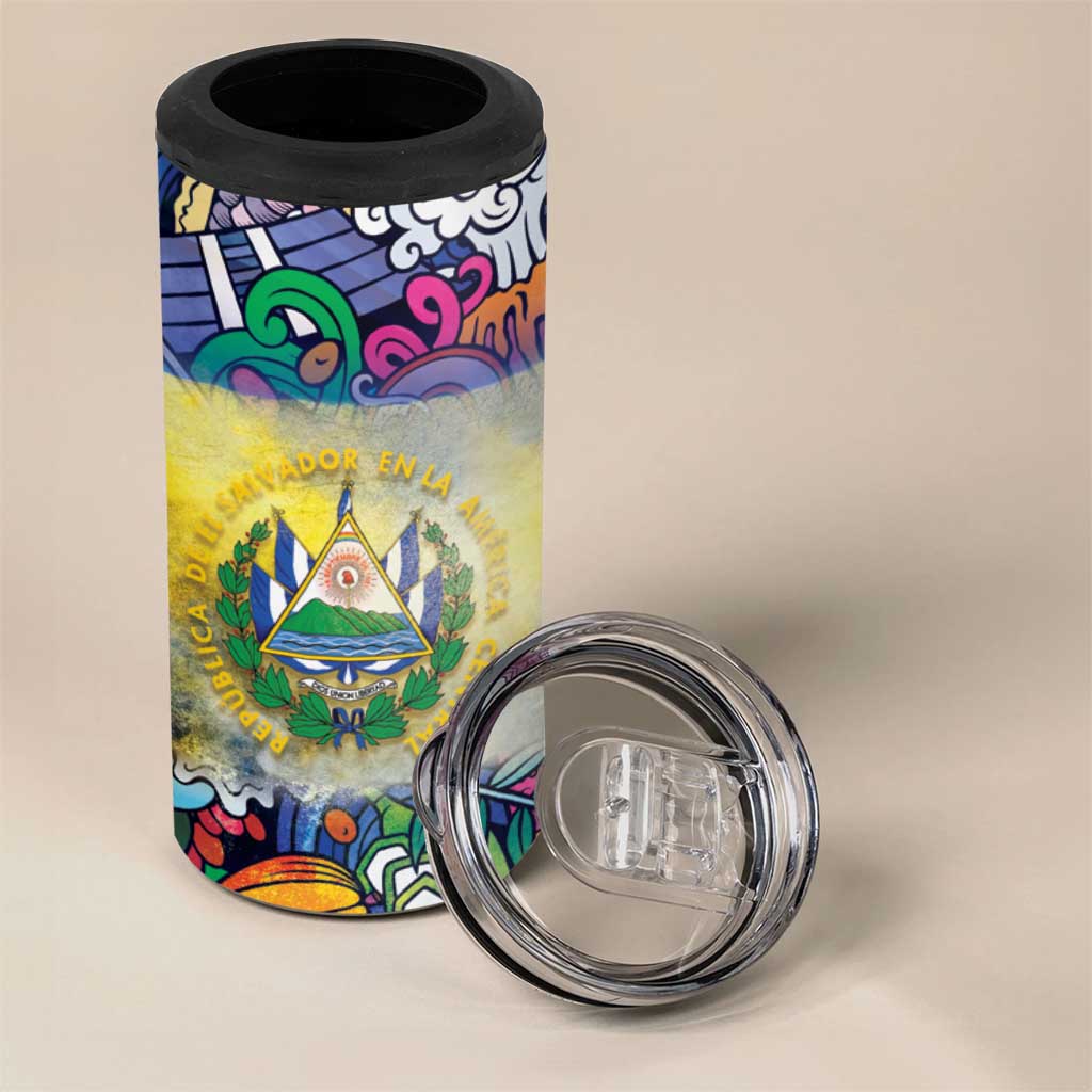 El Salvador 4 in 1 Can Cooler Tumbler Funny Local Inspired - Wonder Print Shop