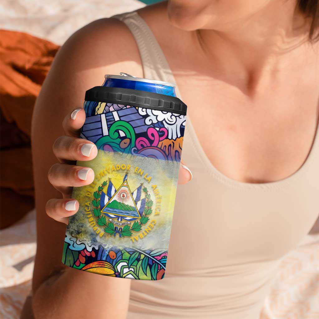 El Salvador 4 in 1 Can Cooler Tumbler Funny Local Inspired - Wonder Print Shop