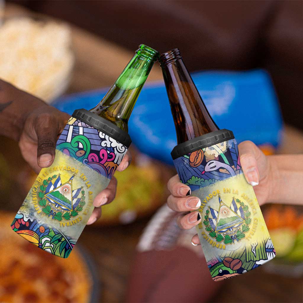 El Salvador 4 in 1 Can Cooler Tumbler Funny Local Inspired - Wonder Print Shop