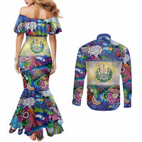 El Salvador Couples Matching Mermaid Dress and Long Sleeve Button Shirt Funny Local Inspired - Wonder Print Shop