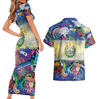 El Salvador Couples Matching Short Sleeve Bodycon Dress and Hawaiian Shirt Funny Local Inspired - Wonder Print Shop