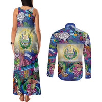 El Salvador Couples Matching Tank Maxi Dress and Long Sleeve Button Shirt Funny Local Inspired - Wonder Print Shop