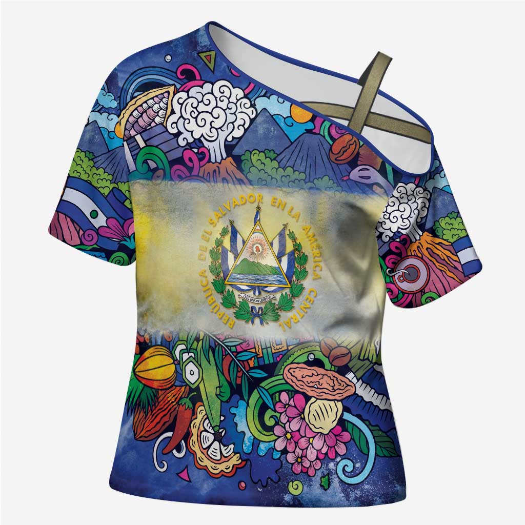 El Salvador Cross Shoulder Shirt Funny Local Inspired - Wonder Print Shop
