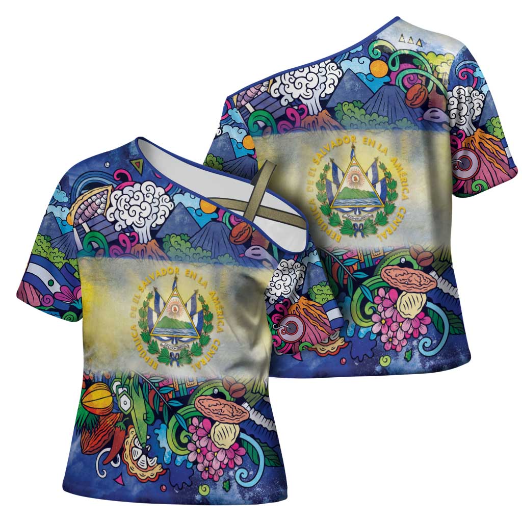 El Salvador Cross Shoulder Shirt Funny Local Inspired - Wonder Print Shop