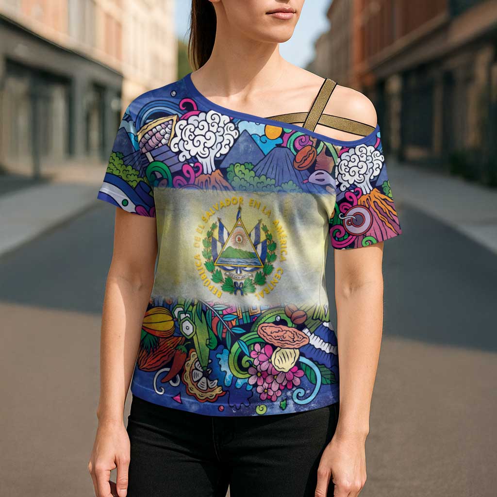 El Salvador Cross Shoulder Shirt Funny Local Inspired - Wonder Print Shop
