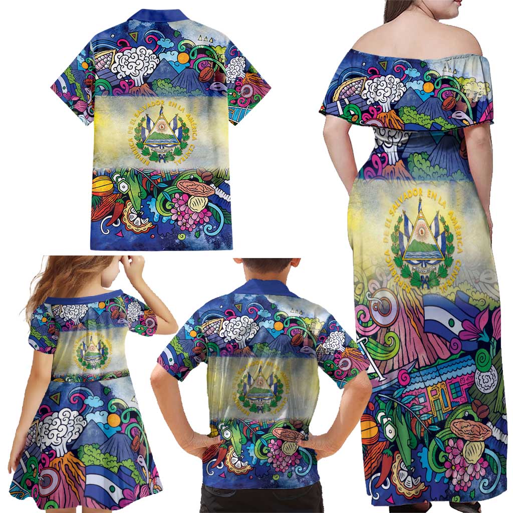El Salvador Family Matching Off Shoulder Maxi Dress and Hawaiian Shirt Funny Local Inspired - Wonder Print Shop