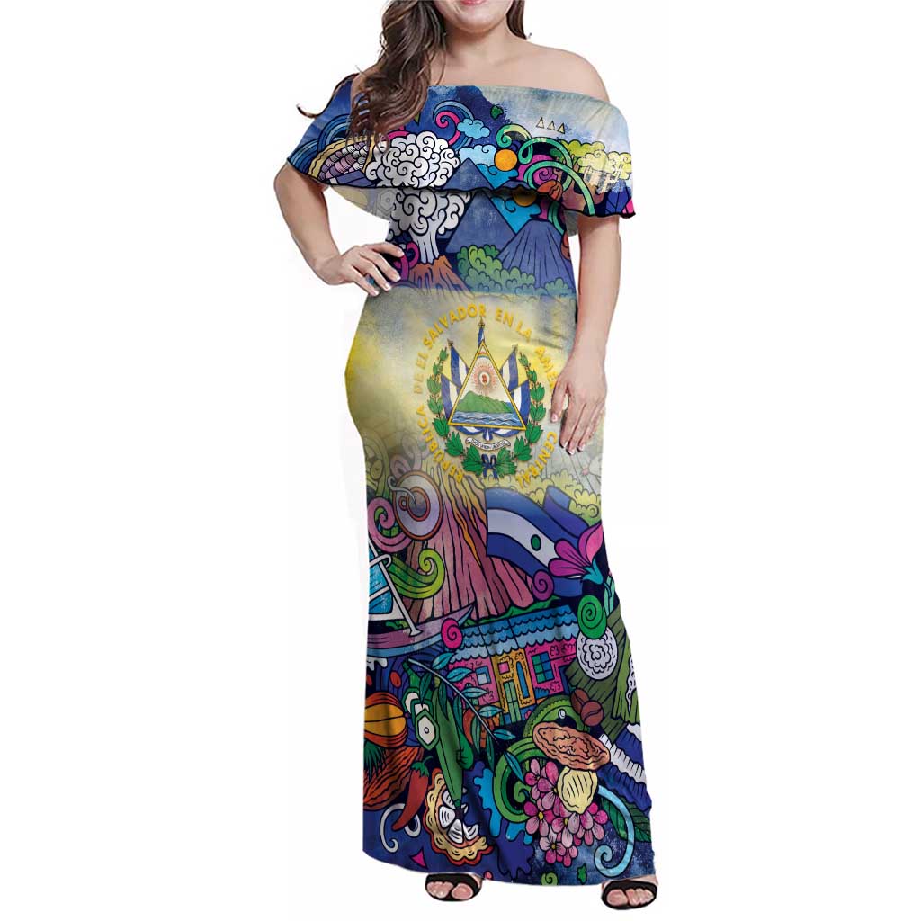 El Salvador Family Matching Off Shoulder Maxi Dress and Hawaiian Shirt Funny Local Inspired - Wonder Print Shop