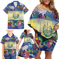 El Salvador Family Matching Off Shoulder Short Dress and Hawaiian Shirt Funny Local Inspired - Wonder Print Shop