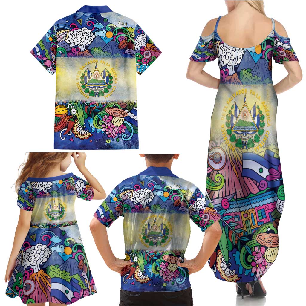 El Salvador Family Matching Summer Maxi Dress and Hawaiian Shirt Funny Local Inspired - Wonder Print Shop