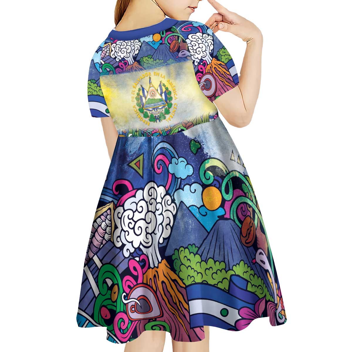 El Salvador Kid Short Sleeve Dress Funny Local Inspired - Wonder Print Shop