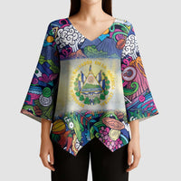 El Salvador Kimono Sleeve Blouse Funny Local Inspired - Wonder Print Shop