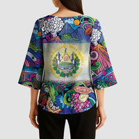 El Salvador Kimono Sleeve Blouse Funny Local Inspired - Wonder Print Shop