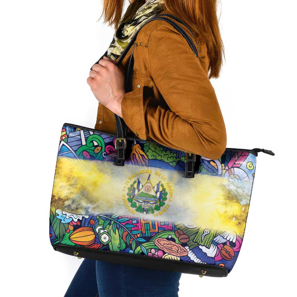 El Salvador Leather Tote Bag Funny Local Inspired - Wonder Print Shop