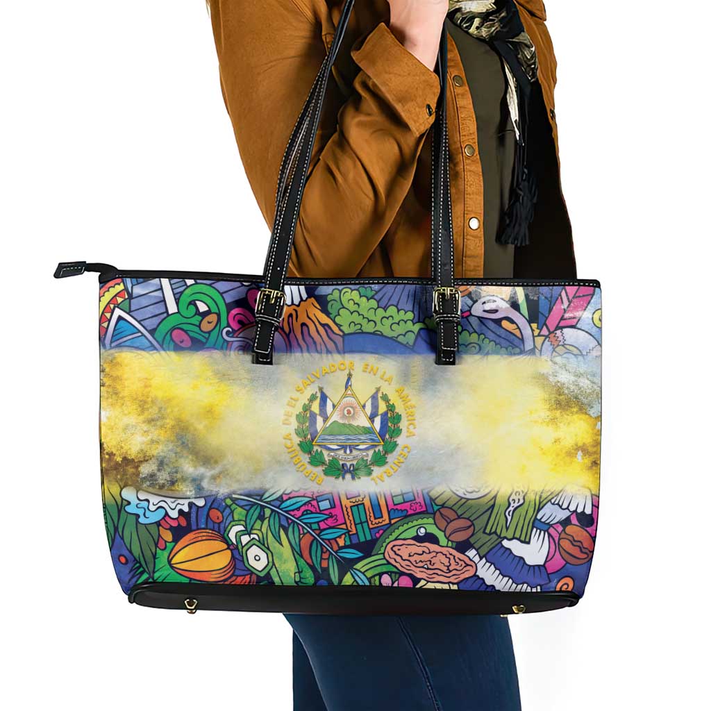 El Salvador Leather Tote Bag Funny Local Inspired - Wonder Print Shop