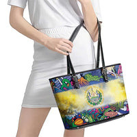 El Salvador Leather Tote Bag Funny Local Inspired - Wonder Print Shop