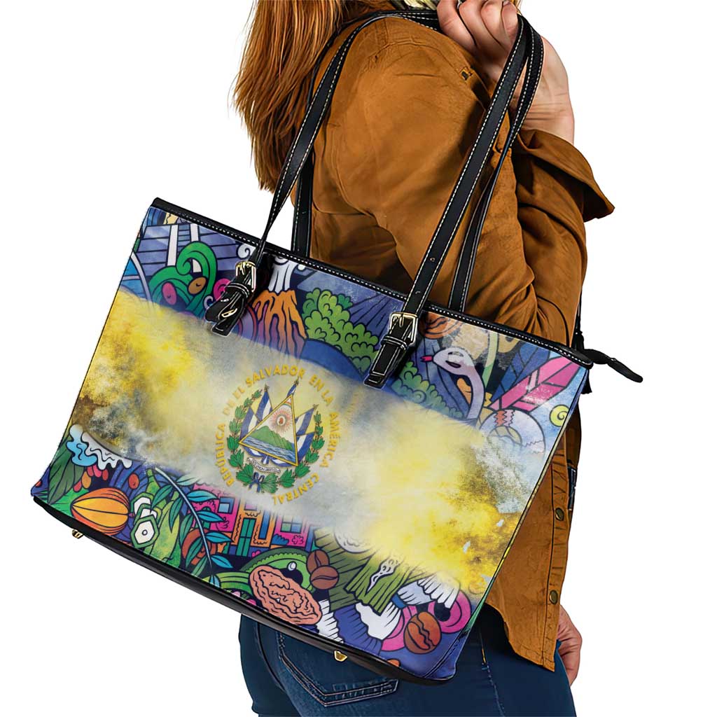 El Salvador Leather Tote Bag Funny Local Inspired - Wonder Print Shop