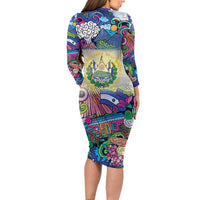 El Salvador Long Sleeve Bodycon Dress Funny Local Inspired - Wonder Print Shop