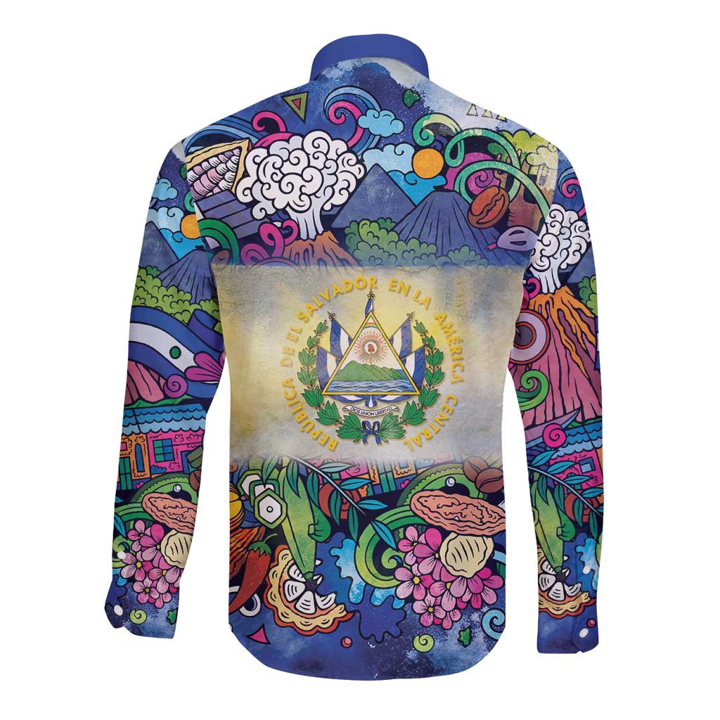 El Salvador Long Sleeve Button Shirt Funny Local Inspired - Wonder Print Shop