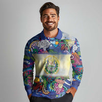 El Salvador Long Sleeve Polo Shirt Funny Local Inspired - Wonder Print Shop