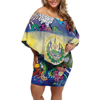 El Salvador Off Shoulder Short Dress Funny Local Inspired - Wonder Print Shop