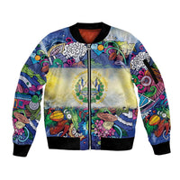 El Salvador Sleeve Zip Bomber Jacket Funny Local Inspired - Wonder Print Shop