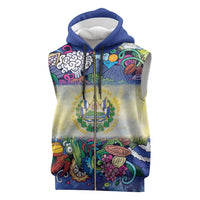 El Salvador Sleeveless Zip Hoodie Funny Local Inspired - Wonder Print Shop