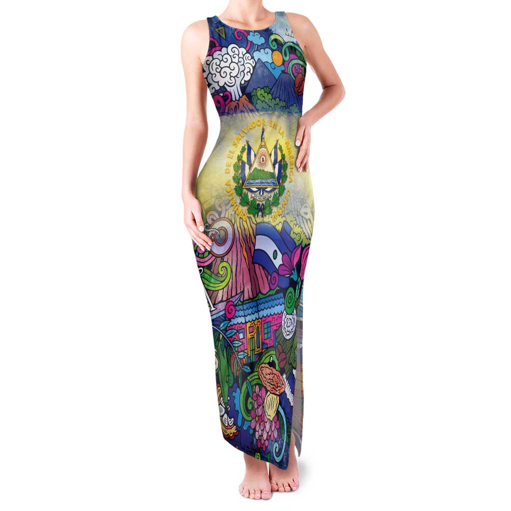 El Salvador Tank Maxi Dress Funny Local Inspired - Wonder Print Shop