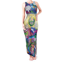 El Salvador Tank Maxi Dress Funny Local Inspired - Wonder Print Shop