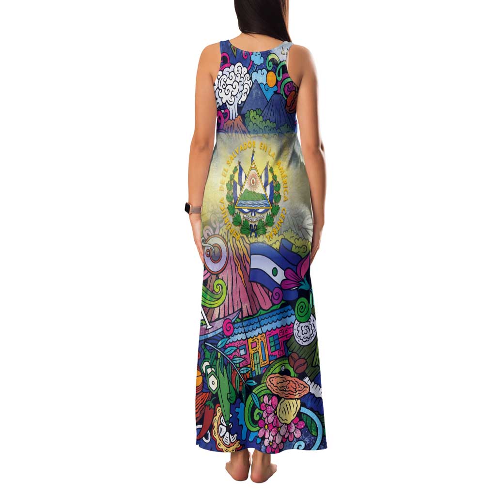 El Salvador Tank Maxi Dress Funny Local Inspired - Wonder Print Shop