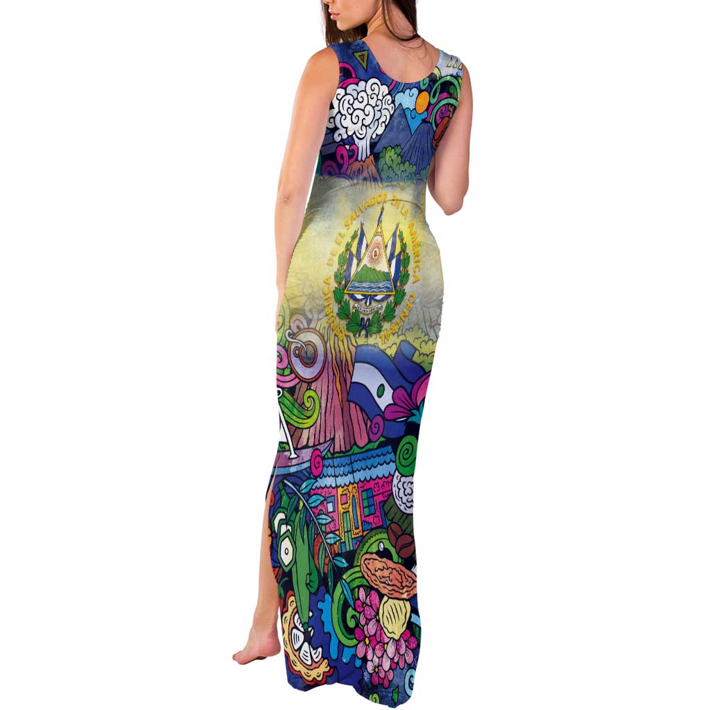 El Salvador Tank Maxi Dress Funny Local Inspired - Wonder Print Shop