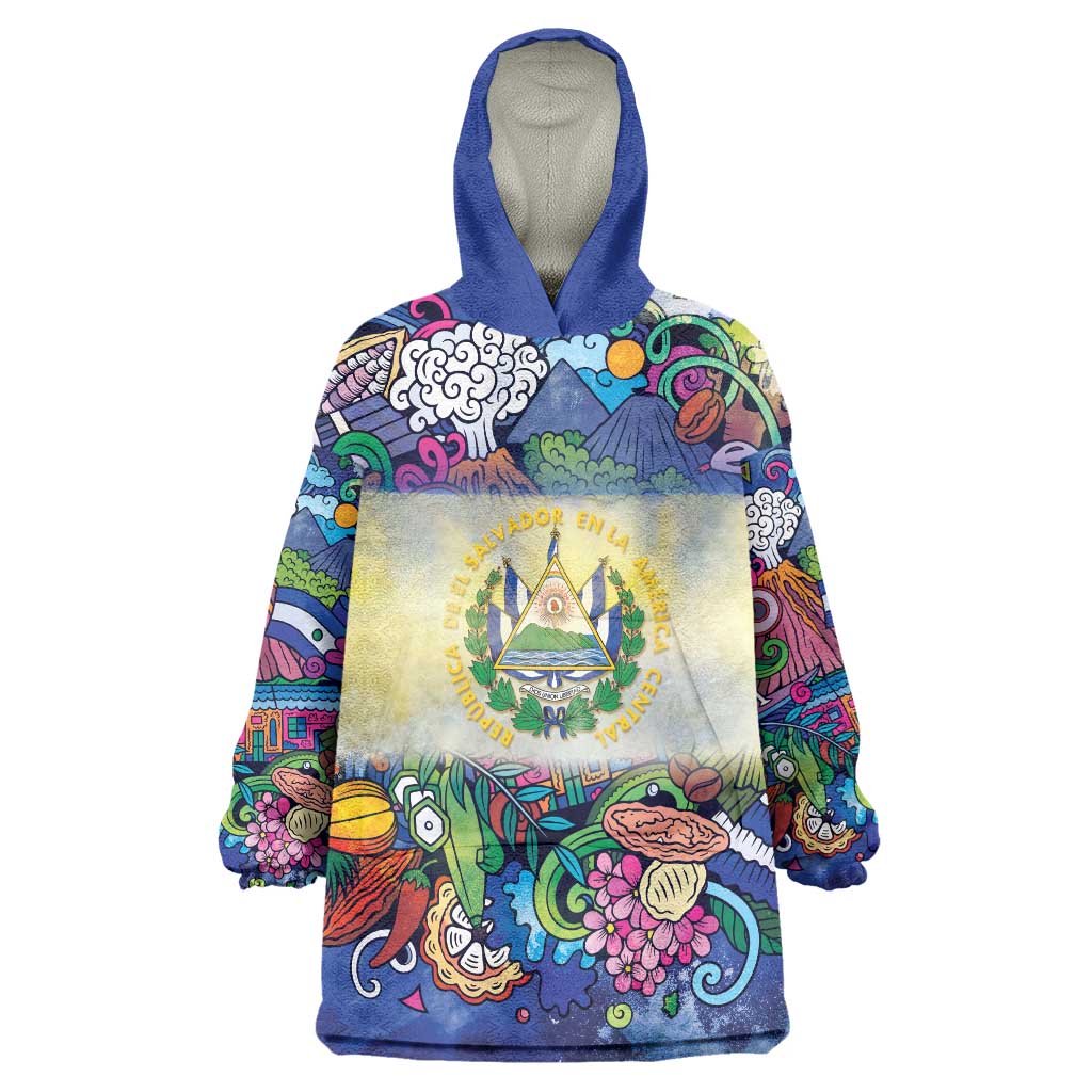 El Salvador Wearable Blanket Hoodie Funny Local Inspired - Wonder Print Shop