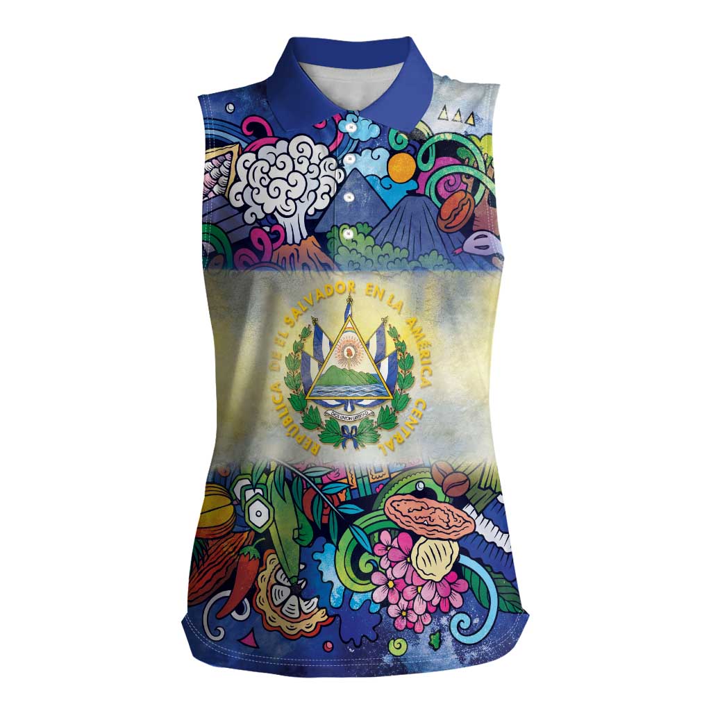 El Salvador Women Sleeveless Polo Shirt Funny Local Inspired - Wonder Print Shop