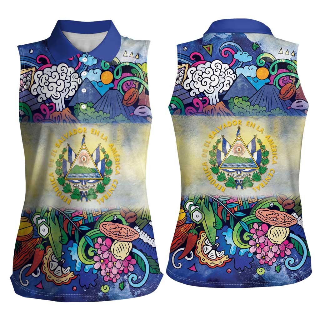 El Salvador Women Sleeveless Polo Shirt Funny Local Inspired - Wonder Print Shop