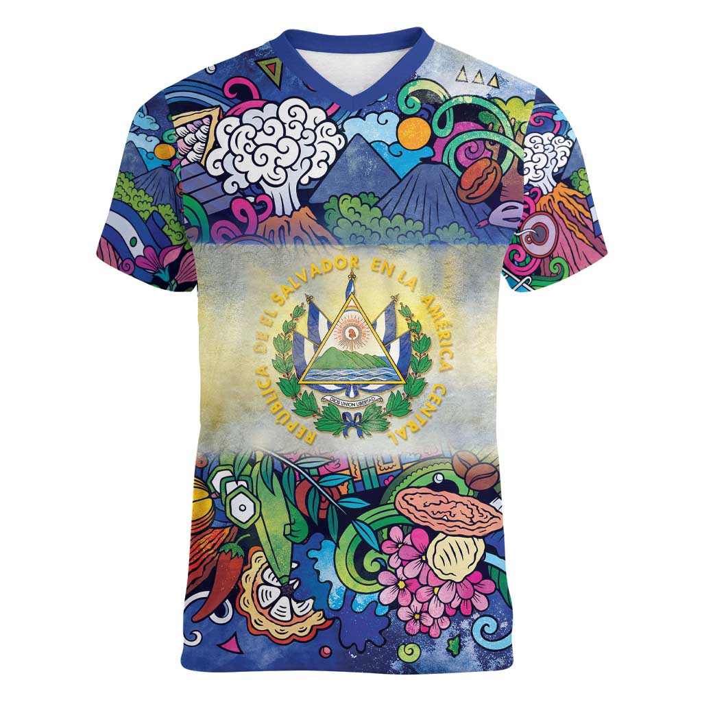 El Salvador Women V-Neck T-Shirt Funny Local Inspired - Wonder Print Shop