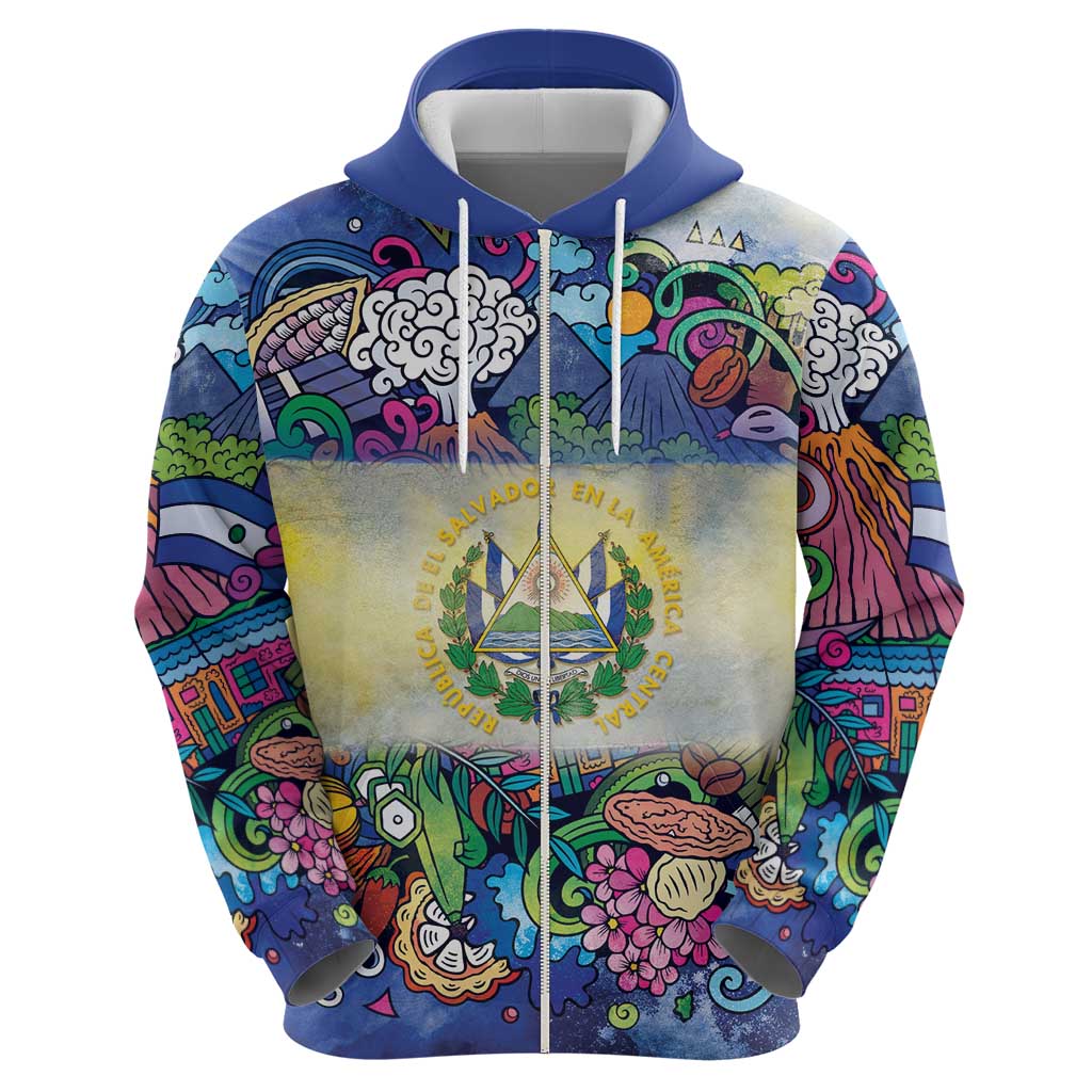 El Salvador Zip Hoodie Funny Local Inspired - Wonder Print Shop