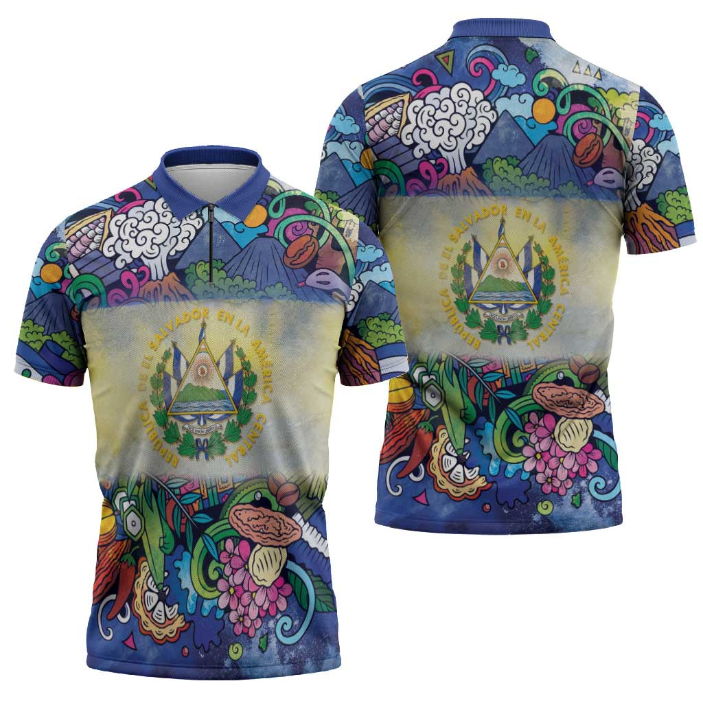 El Salvador Zipper Polo Shirt Funny Local Inspired - Wonder Print Shop