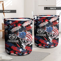 Largemouth Bass Fishing Laundry Basket America 250 Year Freedom