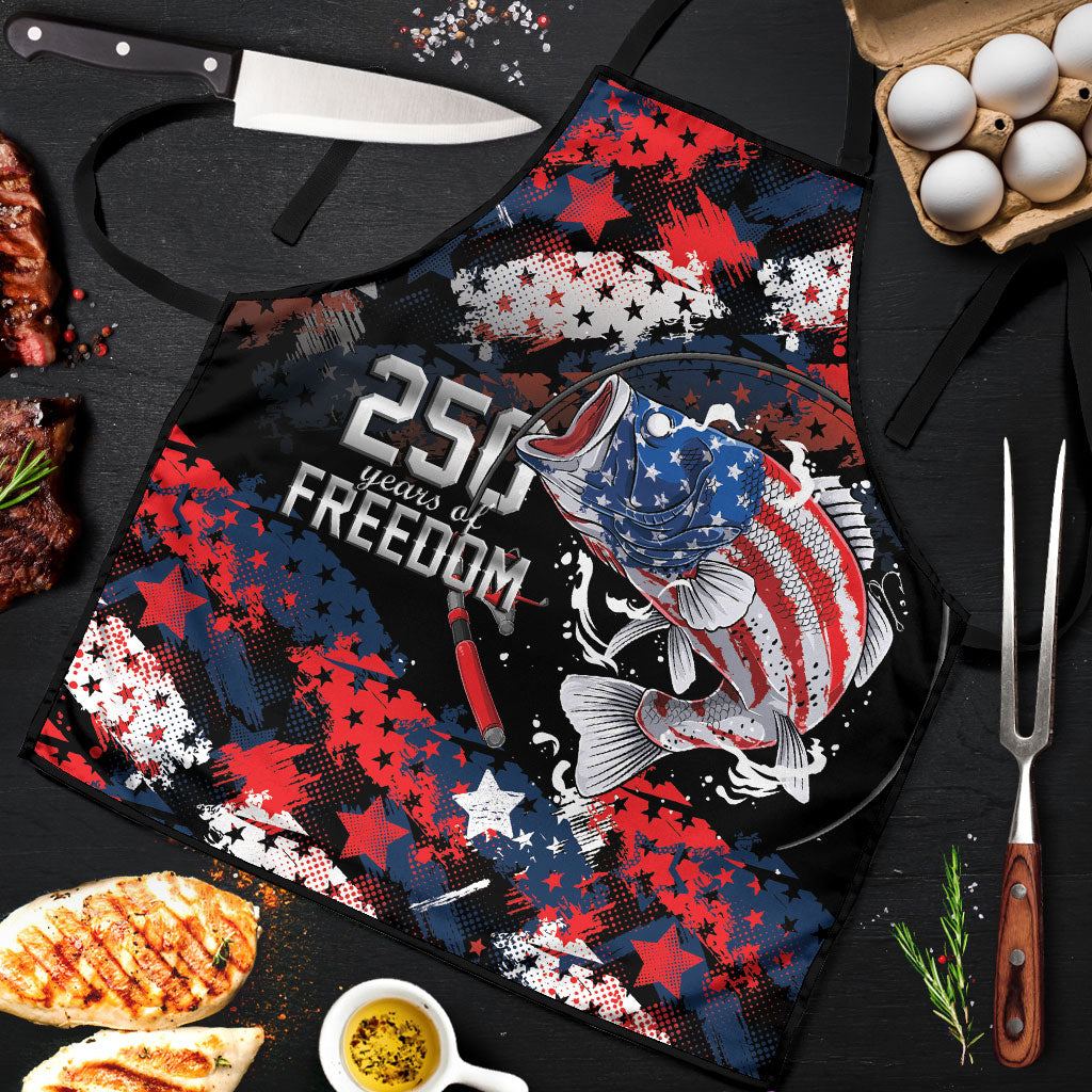 Largemouth Bass Fishing Apron America 250 Year Freedom