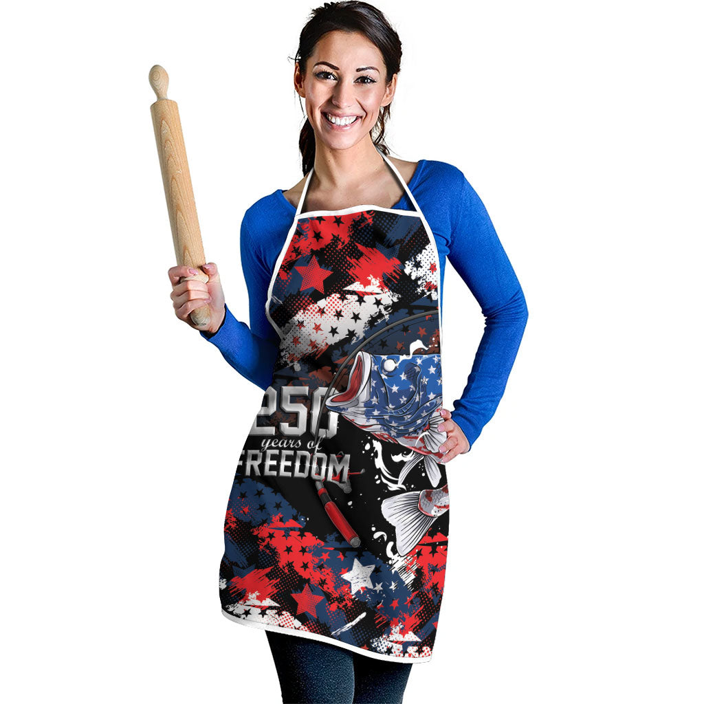 Largemouth Bass Fishing Apron America 250 Year Freedom