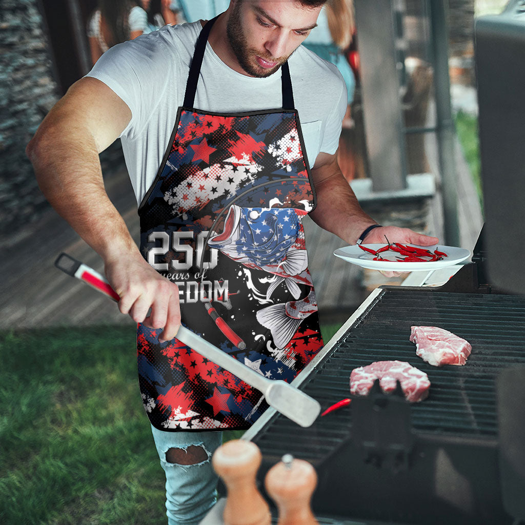 Largemouth Bass Fishing Apron America 250 Year Freedom